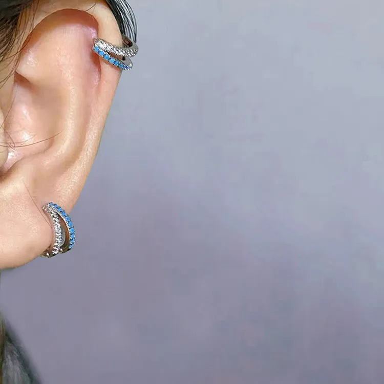 KING OF BLING 925 Sterling Silver With Zircon Earrings Unisex Year Of The Snake Good Luck-6