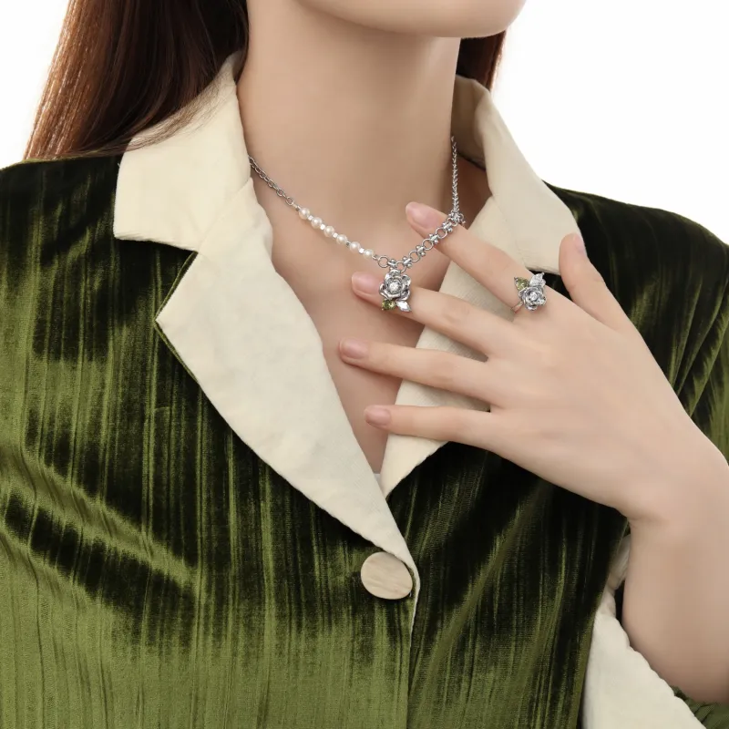 KING OF BLING Alloy, Zircon, Faux Pearl Necklaces Women's-4