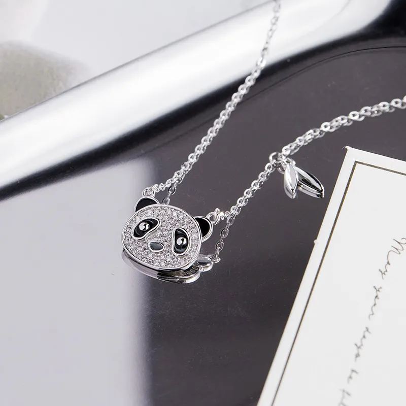 KING OF BLING 925 Sterling Silver With Enamel And Zircon Necklaces Unisex Good Luck-1