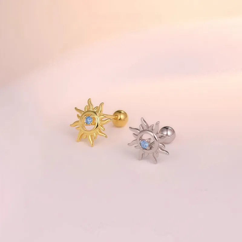 KING OF BLING 925 Sterling Silver Stud Earrings Unisex-10