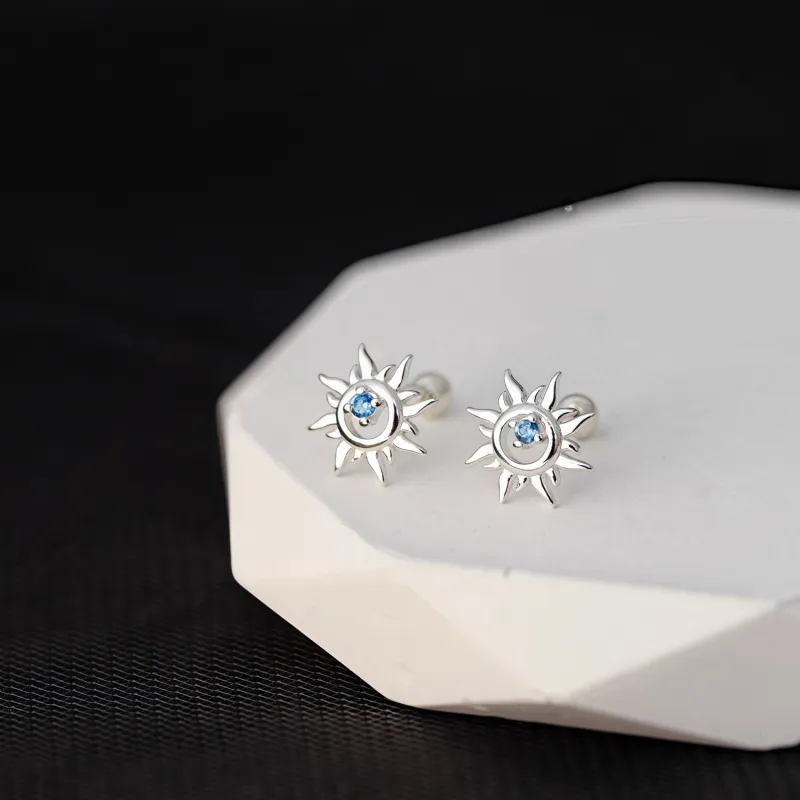 KING OF BLING 925 Sterling Silver Stud Earrings Unisex-1