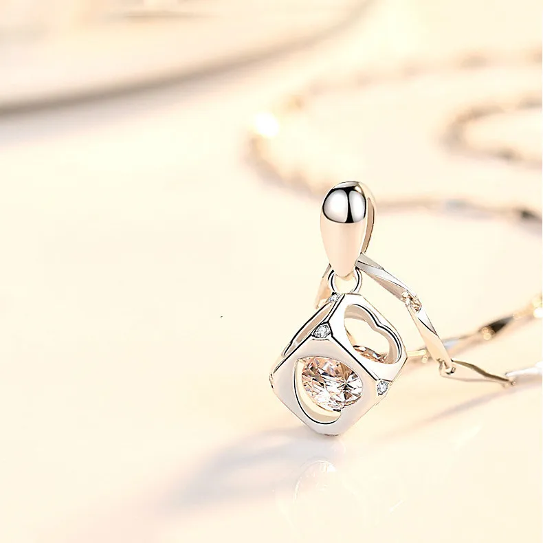 KING OF BLING 999 Fine Silver Zircon Necklaces Women's-3