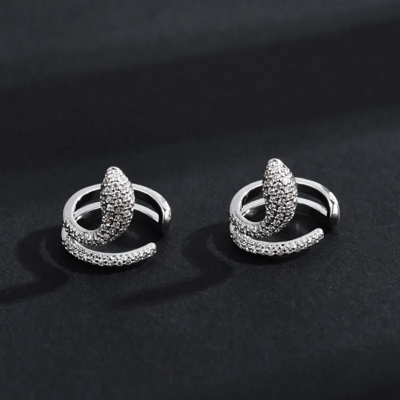 KING OF BLING Alloy With Zircon Clip On Earrings Unisex-4
