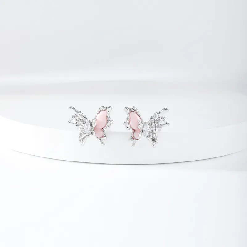 KING OF BLING Alloy Resin Zircon Stud Earrings Women's-1