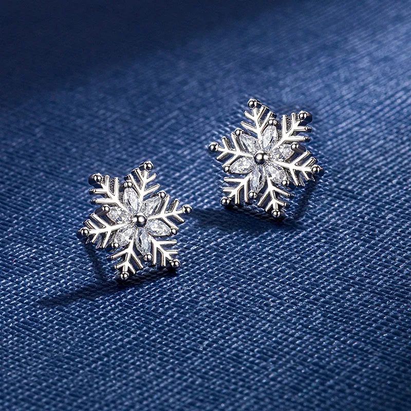 KING OF BLING 925 Sterling Silver With Zircon Stud Earrings Women's Good Luck-2