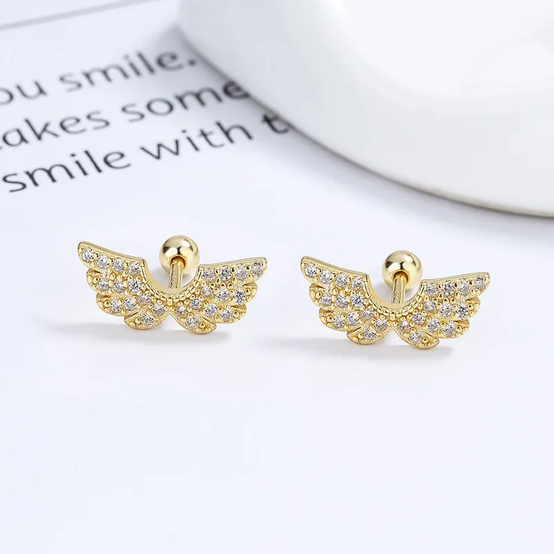 KING OF BLING Titanium Steel Zircon Stud Earrings Unisex Year Of The Snake Good Luck-1
