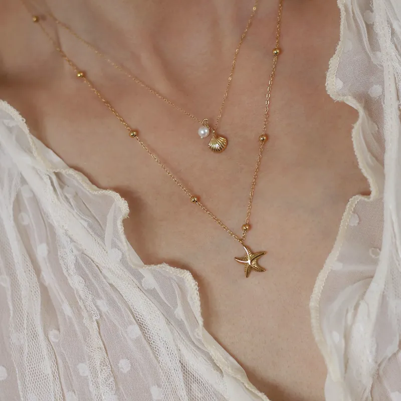 KING OF BLING Titanium Steel, Faux Pearl Necklaces Women's-6