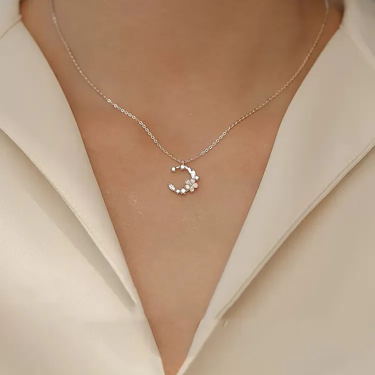 KING OF BLING 999 Fine Silver Zircon Necklaces Women's-5