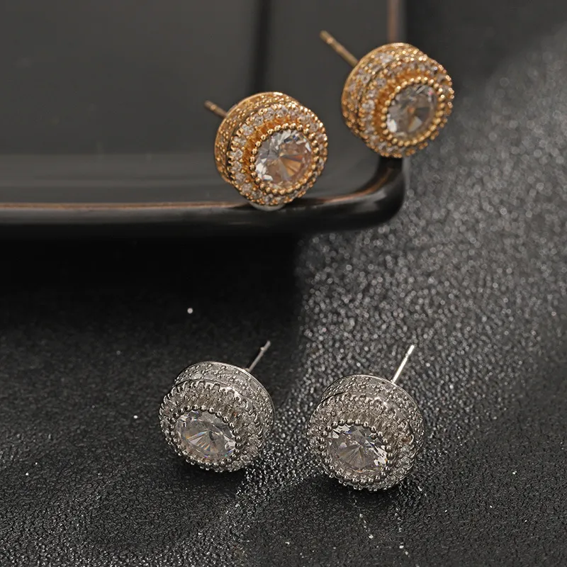 KING OF BLING Alloy With Zircon Stud Earrings Unisex-2
