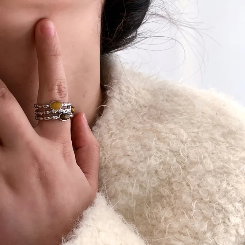 KING OF BLING Alloy, Tiger's Eye Stone Rings Unisex-7