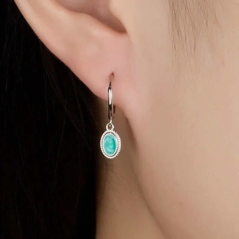 KING OF BLING 925 Sterling Silver, Enamel Earrings Unisex-7