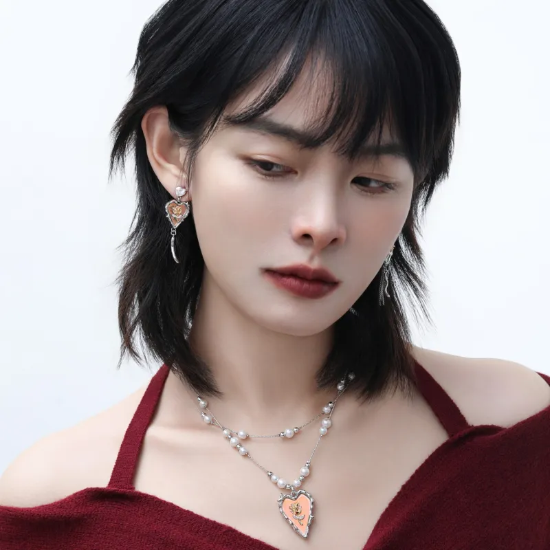 KING OF BLING Alloy Resin Zircon Earrings Women's-4