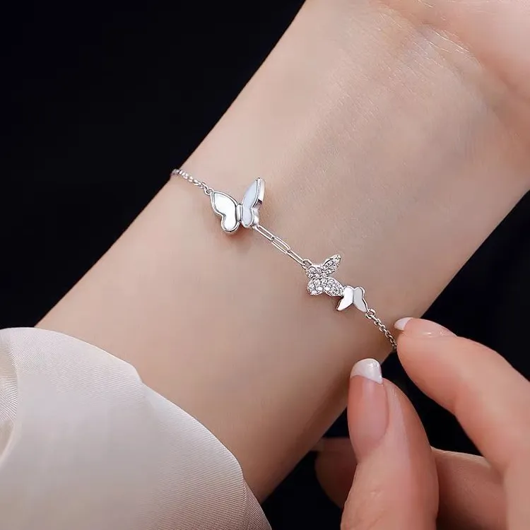 KING OF BLING 925 Silver, Mother Of Pearl, Cubic Zirconia Bracelets Women's Year Of The Snake Good Luck-5