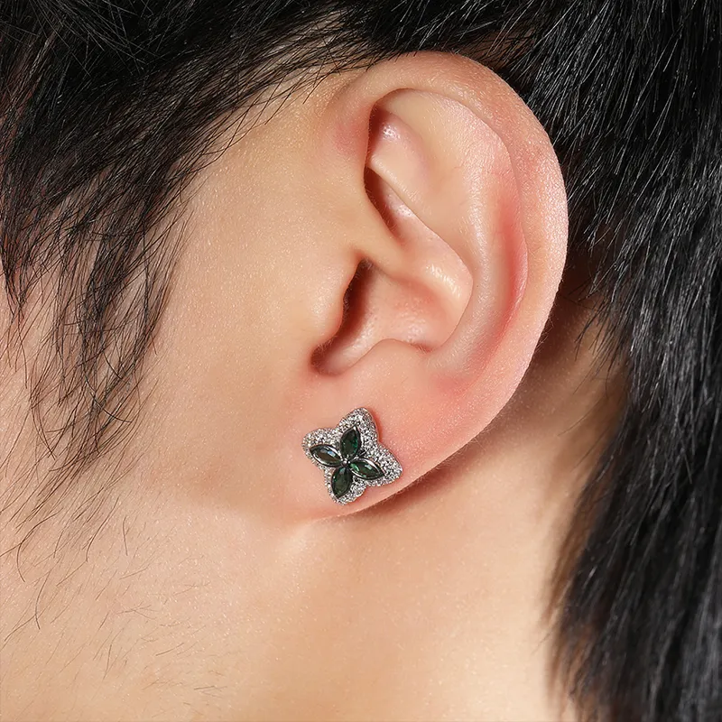 KING OF BLING Alloy With Zircon Stud Earrings Unisex-3