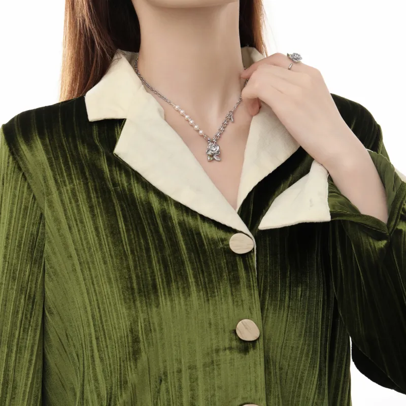 KING OF BLING Alloy, Zircon, Faux Pearl Necklaces Women's-5