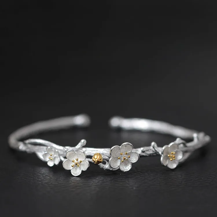 KING OF BLING 925 Sterling Silver Bangles Women's New Chinese Style, Good Luck-2