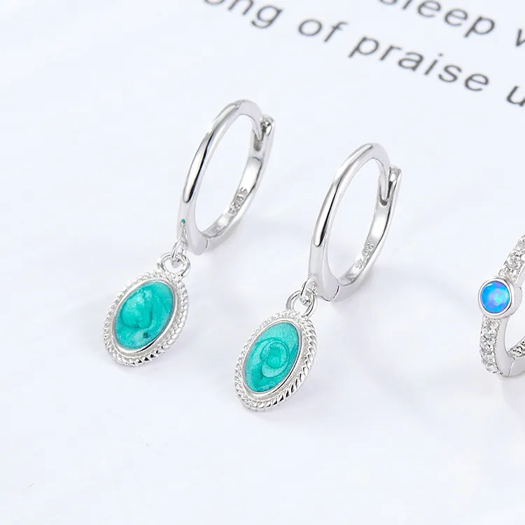 KING OF BLING 925 Sterling Silver, Enamel Earrings Unisex-2
