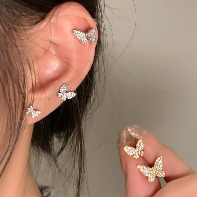 KING OF BLING 925 Sterling Silver Pin, Alloy, Zircon Stud Earrings Women's-2