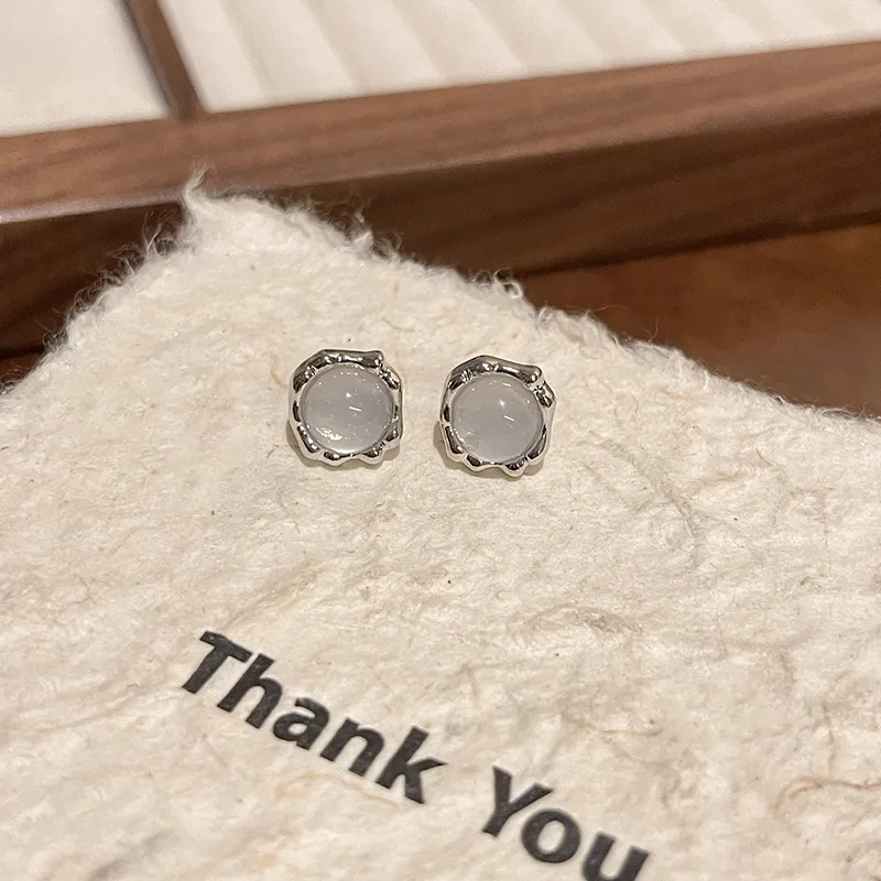 KING OF BLING 999 Fine Silver With Artificial Gemstones Stud Earrings Women's-5
