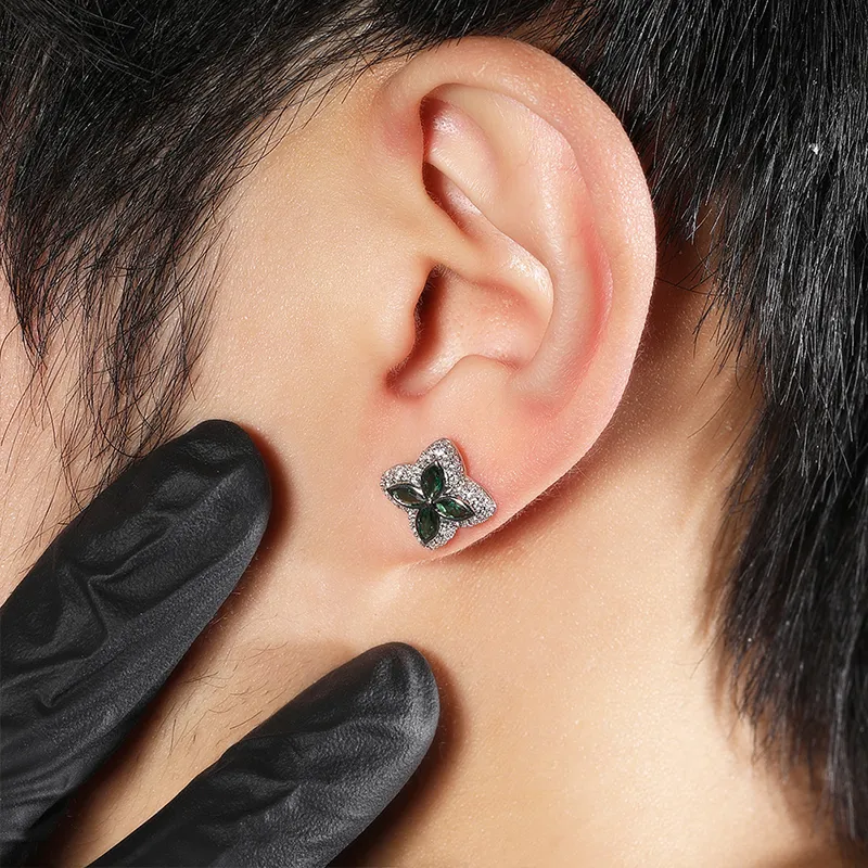 KING OF BLING Alloy With Zircon Stud Earrings Unisex-10