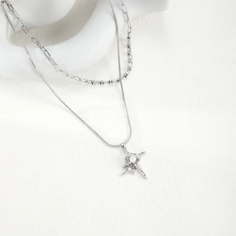 KING OF BLING Alloy, Faux Pearl Necklaces Women's-1