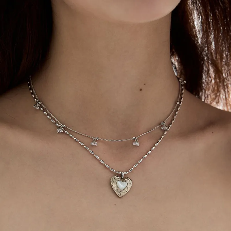 KING OF BLING Copper, Mother Of Pearl Necklaces Unisex Sweet Peach Blossom, Good Luck-2