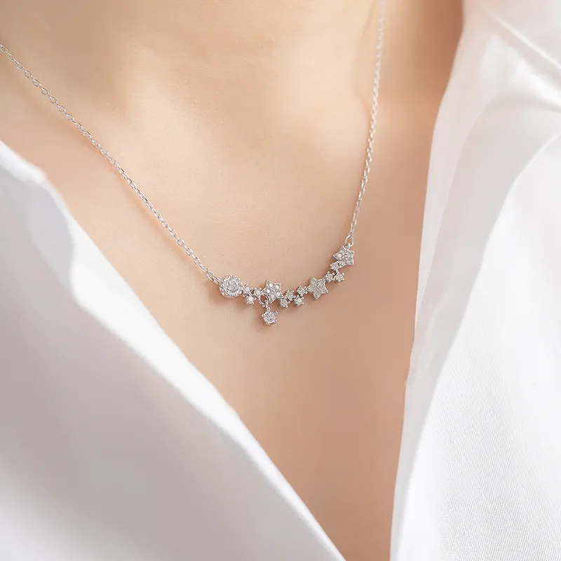 KING OF BLING 999 Fine Silver With Zircon Necklaces Women's Good Luck-5