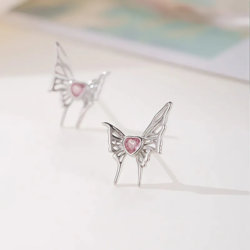 KING OF BLING 925 Sterling Silver With Zircon Stud Earrings Unisex-1
