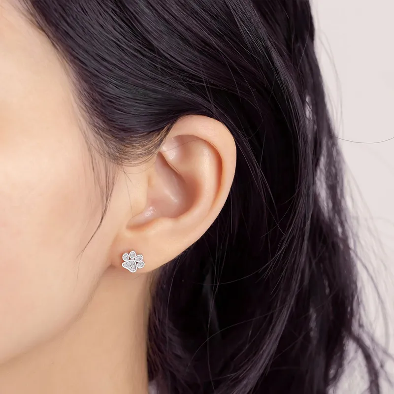 KING OF BLING 925 Sterling Silver With Zircon Stud Earrings Women's-5