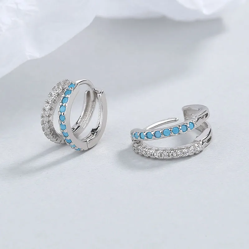 KING OF BLING 925 Sterling Silver With Zircon Earrings Unisex Year Of The Snake Good Luck-2