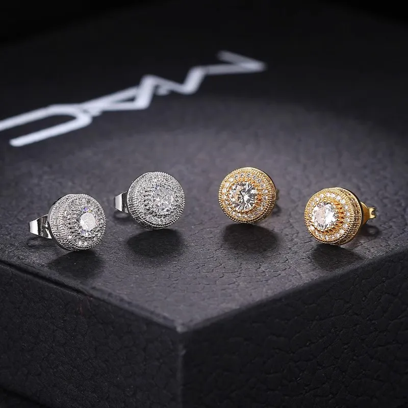 KING OF BLING Alloy With Zircon Stud Earrings Unisex-3