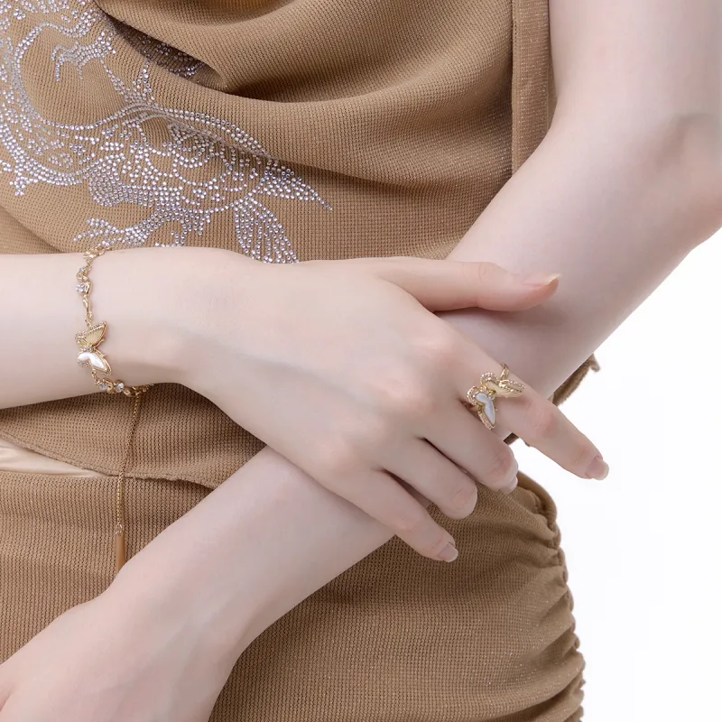 KING OF BLING Alloy, Mother Of Pearl, Zircon Bracelets Unisex-3
