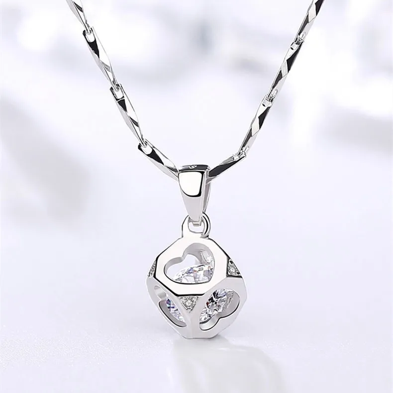KING OF BLING 999 Fine Silver Zircon Necklaces Women's-1