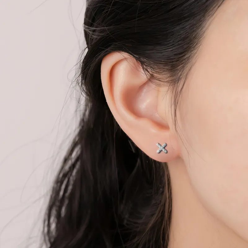 KING OF BLING 925 Sterling Silver With Zircon Stud Earrings Unisex-6