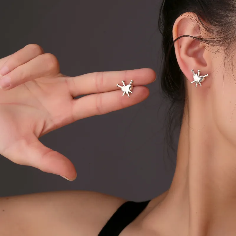 KING OF BLING Alloy Stud Earrings Unisex Good Luck-3