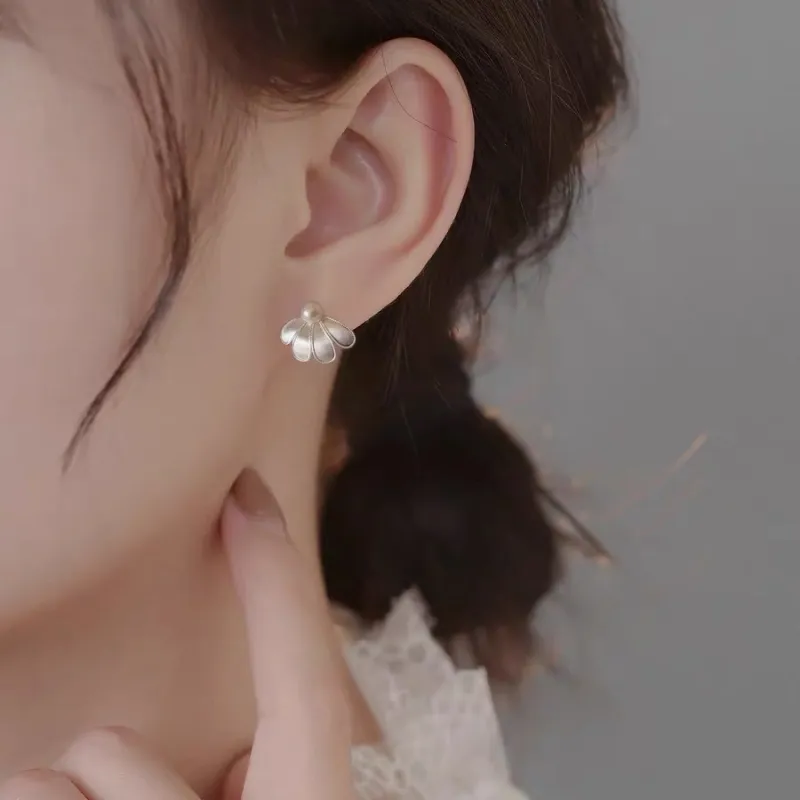 KING OF BLING 925 Silver Imitation Pearl Stud Earrings Unisex-5