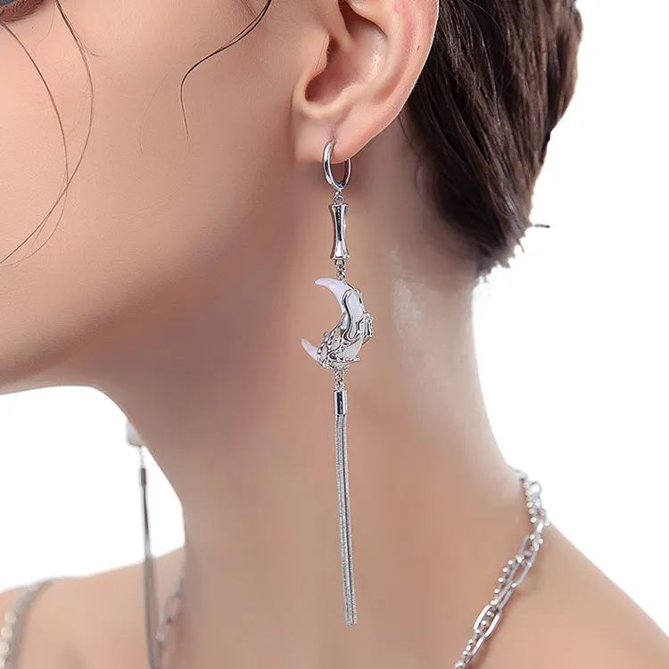 KING OF BLING Alloy, Artificial Chalcedony Earrings Women's Year Of The Snake Good Luck-3