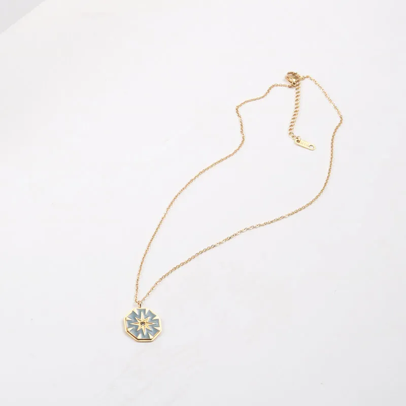 KING OF BLING Titanium Steel, Oil Drip Necklaces Unisex Good Luck-2