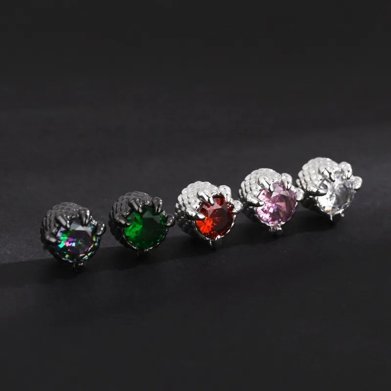 KING OF BLING Alloy With Zircon Stud Earrings Unisex-1