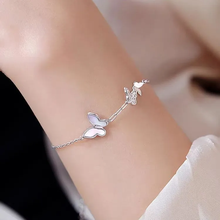 KING OF BLING 925 Silver, Mother Of Pearl, Cubic Zirconia Bracelets Women's Year Of The Snake Good Luck-7