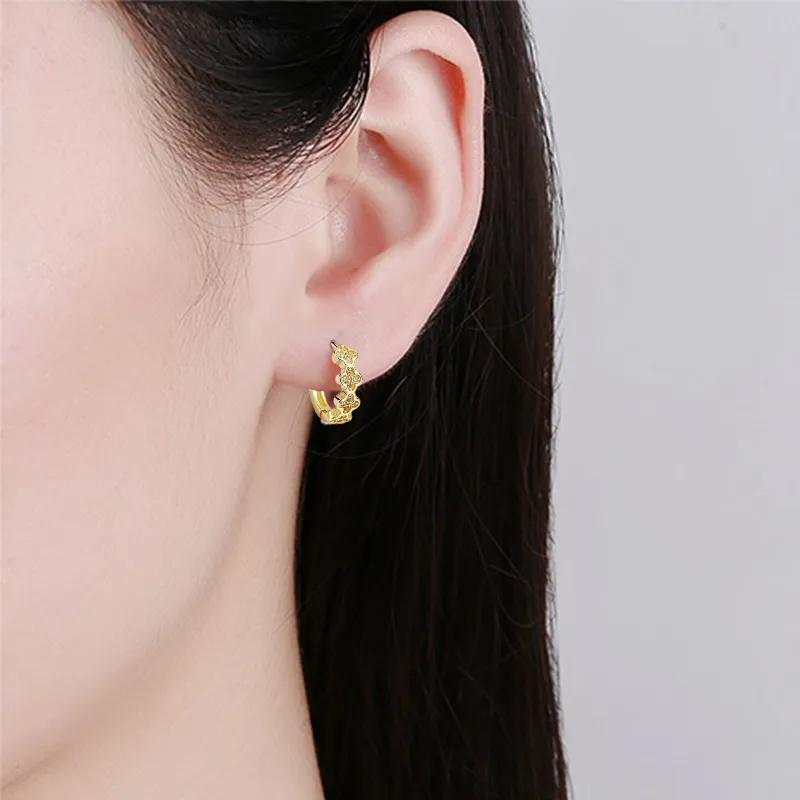 KING OF BLING 925 Sterling Silver With Zircon Stud Earrings Women's-8