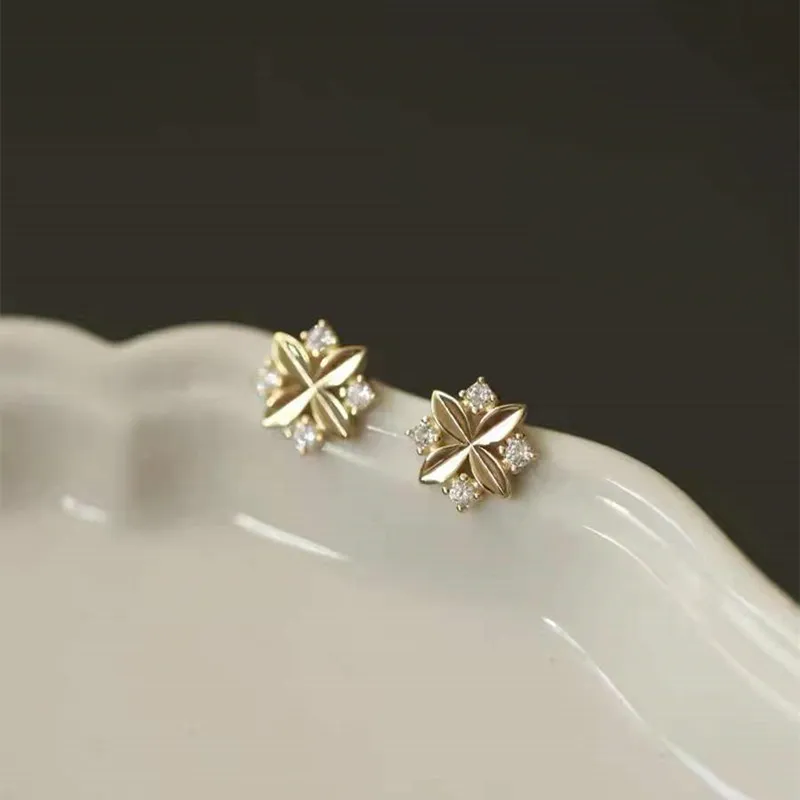 KING OF BLING 925 Sterling Silver With Zircon Stud Earrings Women's-4