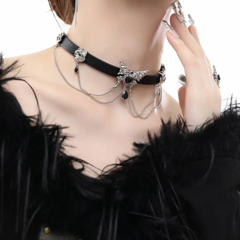 KING OF BLING Alloy, Glass, Leather Necklaces Women's-5