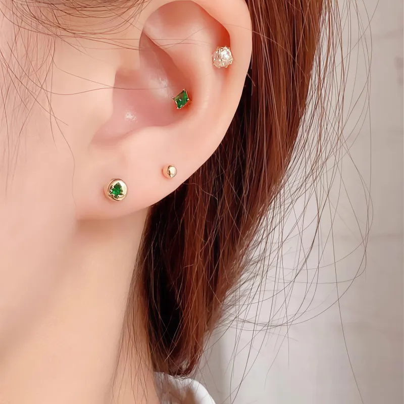 KING OF BLING 925 Sterling Silver With Zircon Stud Earrings Unisex-9