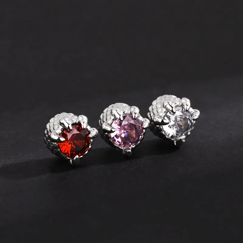 KING OF BLING Alloy With Zircon Stud Earrings Unisex-3