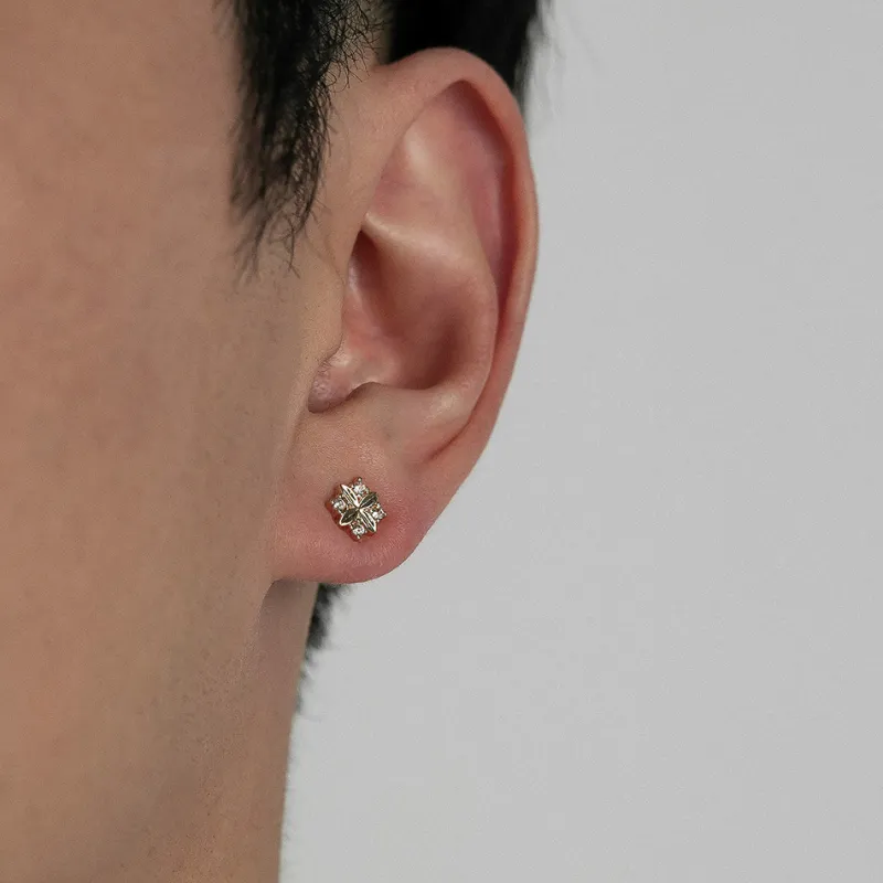 KING OF BLING 925 Sterling Silver With Zircon Stud Earrings Women's-7
