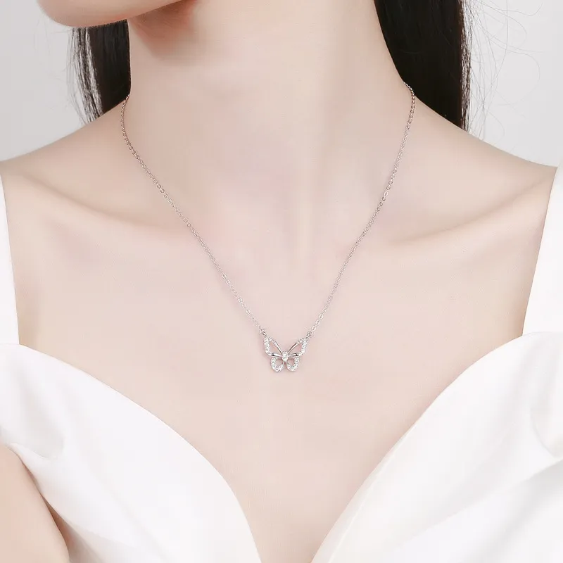 KING OF BLING 925 Sterling Silver With Zircon Necklaces Women's Good Luck-1