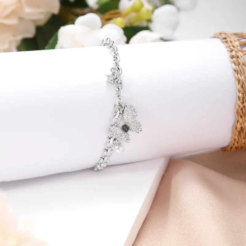 KING OF BLING Alloy, Zircon, Faux Pearl Bracelets Women's-1