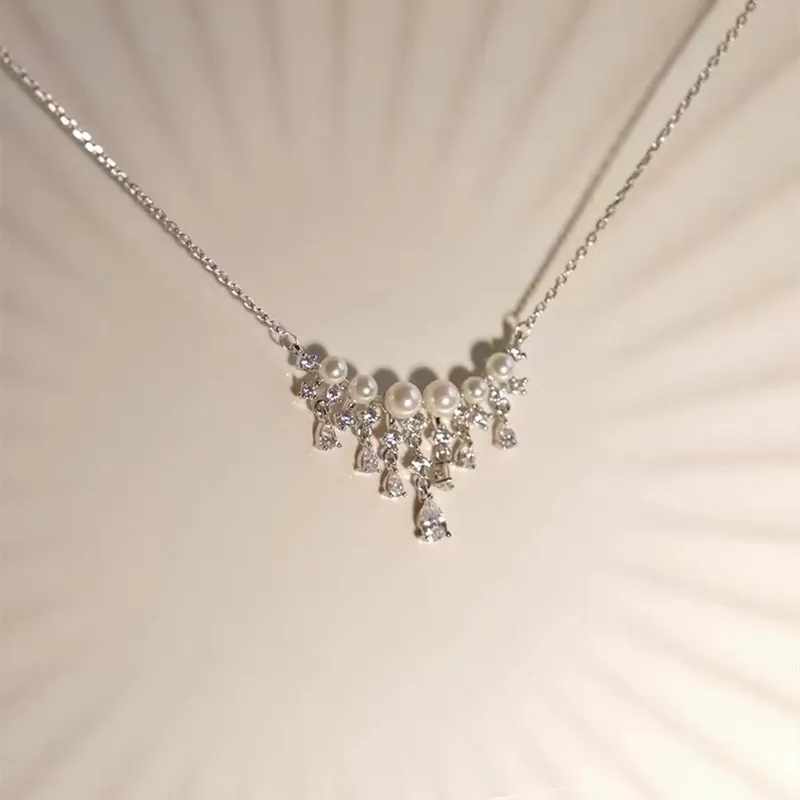 KING OF BLING 925 Silver, Pearl, Cubic Zirconia Necklaces Women's Good Luck-3