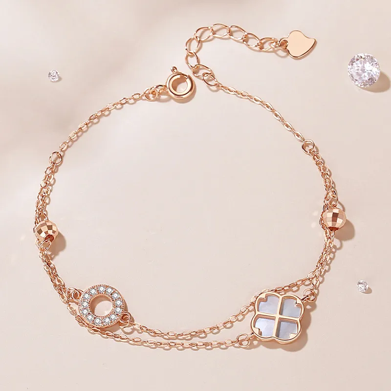 KING OF BLING 925 Silver, Mother Of Pearl, Cubic Zirconia Bracelets Women's Year Of The Snake Good Luck-1
